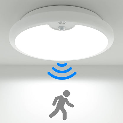 Zemty CS01B battery-powered motion sensor LED ceiling light, 3-mode auto/on/off wireless light
