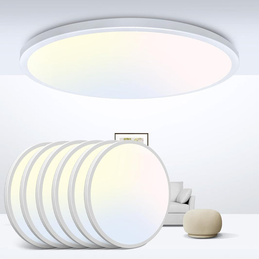 zemty Flush Mount Ceiling Light Flat Led Lighting Fixture for Ceiling Round Lamp