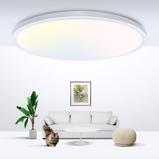 zemty LED Ceiling Light Flush Mount Super Slim Ceiling Lamp with 3 Color Temperature in One